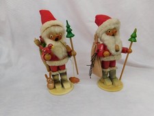 Two Vintage Original German Steinbach Santa Clause Nutcracker Smoker picture