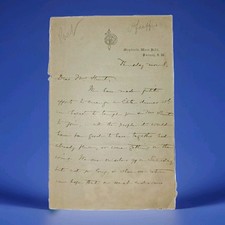 1870s Victorian Poet Emily Pfeiffer ALS Signed Letter to Hunt Family Putney SW picture