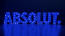 Absolut Vodka Marquee Blue LED Metal Bar Pub Standing Or Wall Hanging Sign *NEW* picture