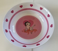 Betty Boop 10” Serving Bowl Pink Hearts Design 2003 Colortech Collectible picture