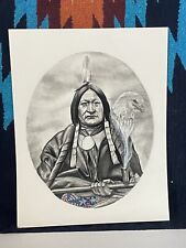 Vintage Native American Indian Art Print Signed by Blue 11'' x 14'' picture