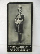 H.H. The Nawab Of Bhopal Antique Cigarette Cards Crown Tobacco Co Bombay Bandr