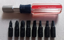 VINTAGE SEARS CRAFTSMAN 8PC INSERT BIT SCREWDRIVER SET MAGNETIC BIT DRIVER USA picture