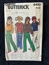 Vintage Quick Butterick Sewing Pattern 6410 Size 14 Girls Top & Pants picture