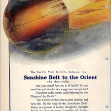 c1910s Pacific Mail SS Stearns-Knight Automobile Print Ad Mercedes Sunshine Art picture