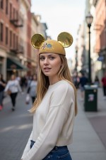 Vitg Disney 50th Anniversary Mickey Mouse Gold Ears ADULT Cap Hat “Lea” On Back picture