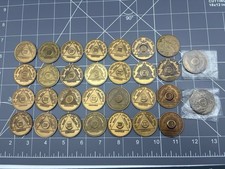Lot 25+ Vintage AA Bronze Sobriety Medallions Coins 14 15 18 19 Years picture