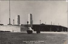 RPPC Lincoln Memorial Bridge Vincennes, Indiana Real Photo Postcard UNP 7804b picture