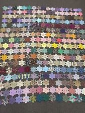 Vintage Handmade YoYo Pattern Puffs Multi Colored Quilt  72