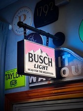 XL Busch Light Hanging LED Light Box | Double Sided Beer Bar Sign Man Cave Decor picture