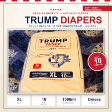 ALMOST ALL GONE: Trump Vance Diapers - 10Per Package - Great Gift for MAGA/DEMS picture