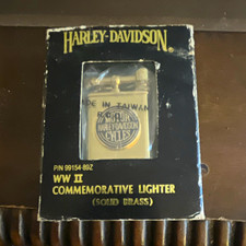 Harley-Davidson WW II Commemorative Solid Brass Lighter PN 90154-892 w/ Box picture