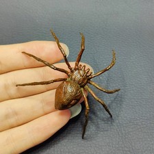 Lifelike Bronze Spider Statue Ornament，Vintage Copper Metal Spider Figurine Gift picture