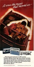 1981 TDK AD-C90 Cassette Tape Vintage Print Ad Couple Convertible Wall Art picture