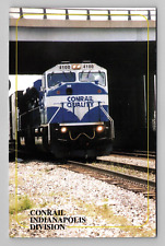 Postcard IN Train Locomotive No 4100 Conrail Track View Indianapolis Indiana picture