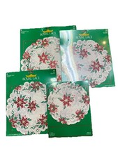 Vintage Royal Lace Paper Doilies Poinsettia Holiday Seasonal & Placemats 4 new  picture