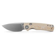 Vosteed Porcupine Folding Knife 2.99 in Off White Drift Bamboo Micarta 14C28N picture