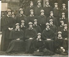 large group portrait of catholic nuns 1910s vintage snapshot photo picture