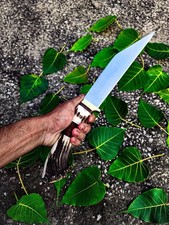 Handmade D2 Steel Seax Knife with Stage Handel and Beautiful Leather Sheath picture