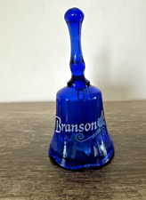 Cobalt blue glass Branson Missouri bell, collectible souvenir decor picture