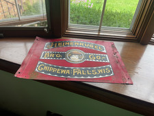 J. Leinenkugel Brewing Co. Chippewa Falls WIS metal beer SIGN 17 1/4 x 12'' picture
