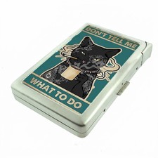 Don't Tell Me What To Do Cat Cigarette Case with lighter ID Holder Wallet  picture