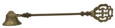 Vtg Solid Brass Key Motif Candle Snuffer In Mint Condition picture