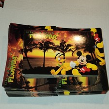 255x Old Stock Disney Mickey and Pluto Life's a Beach in Florida Sunset Postcard picture