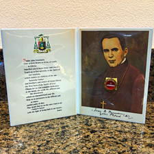 St. John Neumann Christianity Holy Card with Relic and Prayer Text picture