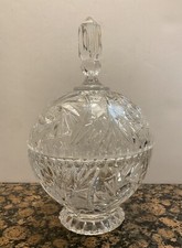 Vintage Violetta Crystal Candy Dish With Lid Pinwheel And Star Design Beautiful picture