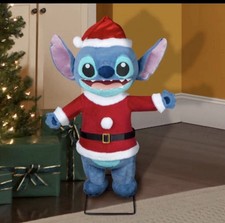 Disney 3ft Animated  Stitch Christmas Prop – Musical Animatronic, Santa Outfit picture