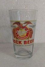 The Miller Brewing Co Miller Bock Beer Pint Glass Retro Logo 12oz See Pictures  picture