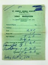 X-Ray Requisition Form T. A. Main Thompson St. Josephs North Bay Ontario 794A picture