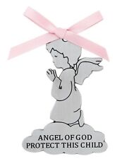 Angel God Protect This Chid Bless Our Baby Girl Crib Medal Blessing Protection picture