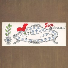 Unused Vtg ROSALIND WELCHER Panda Prints Funny Get Well Card, Sick Glamour Puss picture