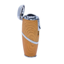 Wooden Finish Triple Jet Torch Lighter Adjustable Flame W/ Cigar Puncher Light picture