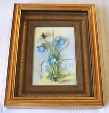 Malvern Bone China Wall Plaque Shakespear's Flowers Harebells 70/100 Diane Lewis picture