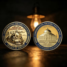 American Railroad 200 Anniversary Challenge Coin Commemorative Train 1-pc picture