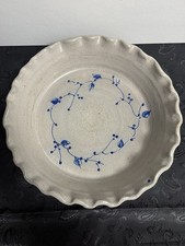 Salmon Falls Stoneware Pottery Vintage Blueberry Vine Pie Plate picture