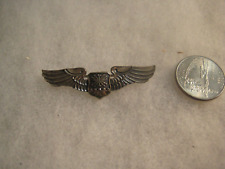 Vintage WW2 US  AIR FORCE SILVER WINGS Marked Vanguard NY  Pin Back 2 inch picture