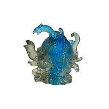Blue Crystal Glass Pate-de-verre Turtle Snake Celestial Animals Figure ws3801 picture