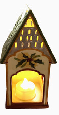 Lenox Winter Greetings Cardinal Birdhouse Votive Candle Holder 7” Christmas picture