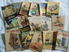 Set of 16 LARGE Victory Garden WWII images taken from 1940's war garden posters picture