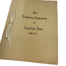 Vintage 1945 First Presbyterian Connecticut Farms NJ Church Membership Booklet picture