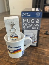 Ford Bronco 16 oz Ceramic Mug with key Chain Gift Set Rare Open Road picture