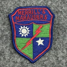 WWII US Army Merrills Mauraders TWILL Embroidered Patch ( 4”x 3” ) - RARE - Vtg picture