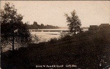 1914, Dam and Power House, CARIBOU, Maine Real Photo Postcard picture