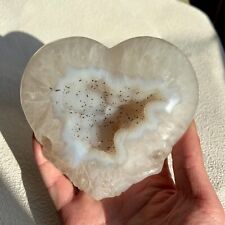 Natural Druzy Agate Crystal Geode Heart Shape Healing Stone Home Decor picture