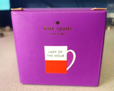 Kate Spade Lady of The Hour Lenox Red and White Coffee Cup 3 1/2 Tall picture