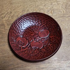 Kamakura-bori Persimmon Pattern Confectionery Bowl 21.3cm Red Lacquer Traditiona picture